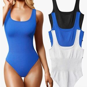 Women's Ribbed Tank Tops - Blue, Black, White